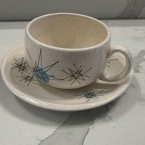 Vintage Starburst Teacup and Saucer Set